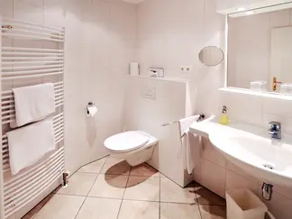 Spacious bathroom in the superior double room